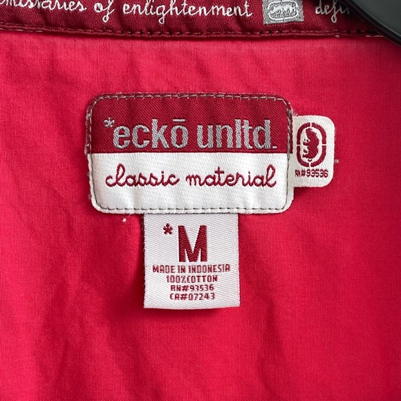 Ecko Unltd Men's White & Red Plaid Short Sleeve Button Up Pocket Shirt - Picture 10 of 11